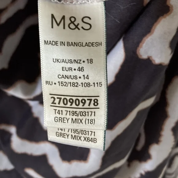 BNWT Women's Marks & Spencer Navy and White Animal Prints Jersey Blouse UK 18 - Picture 6 of 13